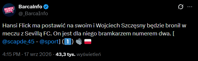 Hansi Flick ZDECYDOWAŁ! Oto BRAMKARZ Barcelony na mecz z Sevillą!